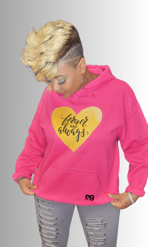 Forever - Love Gold Heart hoodie - Duffle Bag Apparel