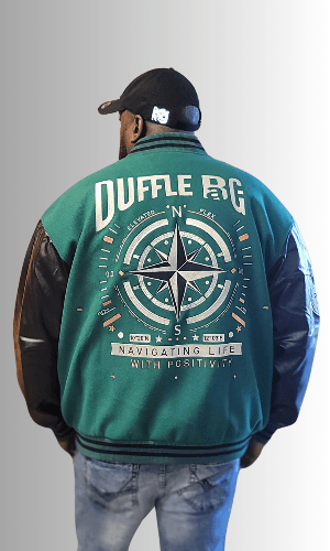 Navigating Life Baseball Jacket by Duffle Bag - Duffle Bag Apparel