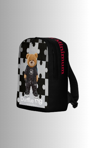 Bear Minimal Backpack by Duffle Bag featuring bear puzzle design, ergonomic straps, and water-resistant material.