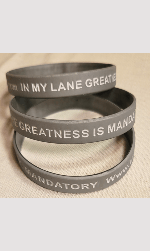 Duffle Bag Greatness Is Mandatory affirmation bracelet reminding you of your unique greatness.